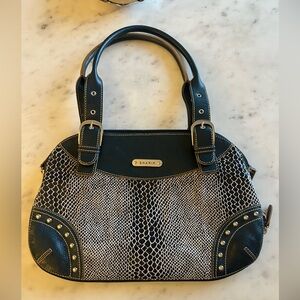 Sharif Blue and White Patterned Shoulder Bag